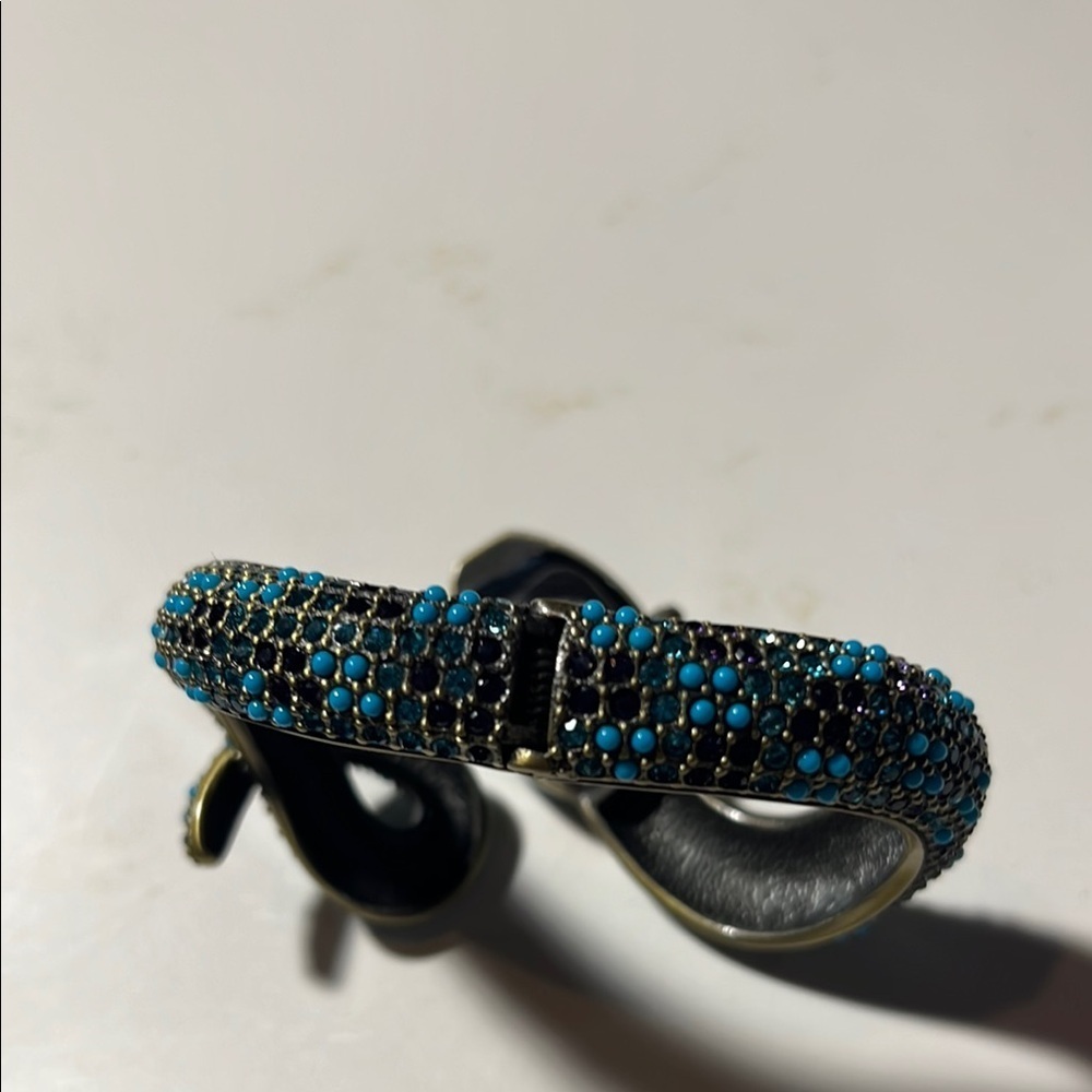 Turquoise and Black Snake Bracelet Watch. WA436 - Picture 5 of 6